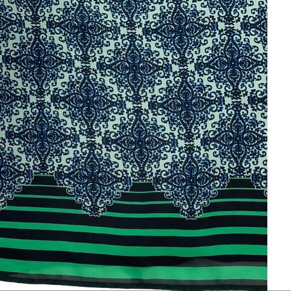 Cabi 107 Border Stripe Tank Top Blouse Blue & Green Sz S - Picture 5 of 11